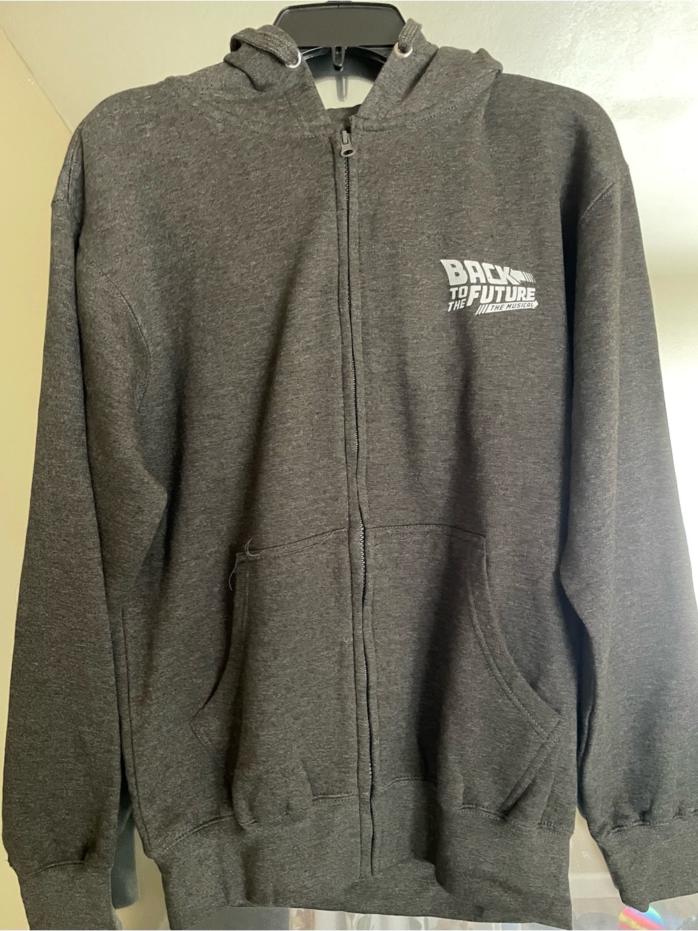 Back to the Future: The Musical Grey Hoodie Zipper Sweater